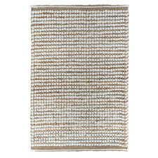 White & Natural Zahira Hand-Woven Wool-Blend Rug