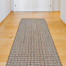 Light Grey Dasoda Hand-Loomed Wool & Jute Runner
