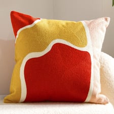 Zadie Crewel Embroidered Cotton Cushion