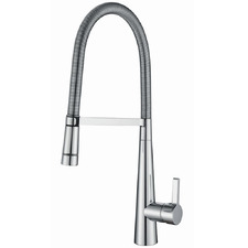 Chrome Ribbed Kitchen Mixer with LED