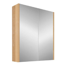 Dustin 600mm Fluted Mirrored Shaving Cabinet with Glass Shelves
