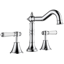 Prime Shepherds Crook Ceramic Handle Basin Tap Set