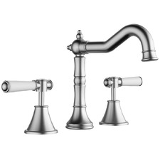 Prime Shepherds Crook Ceramic Handle Basin Tap Set