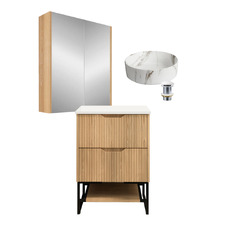 Plaga 600mm Floormount Vanity Package with LED Mirror