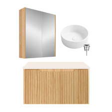 Dustin 750mm Wall Hung Vanity Package with Shaving Cabinet