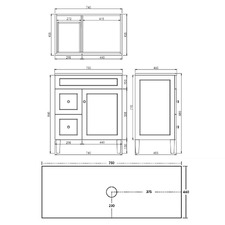 Seraphina 750mm Freestanding Single Vanity with Quartz Countertop