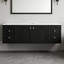 Stevie 1500mm Wall Hung Single Vanity with Stone Countertop