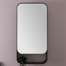 Matte Black Enzo Bathroom Mirrored Cabinet