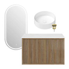 Clifton 600mm Wall Hung Vanity Package with LED Shaving Cabinet