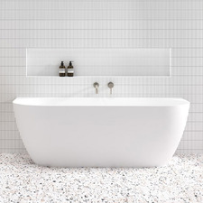 Glacier Acrylic Oval Back to Wall Bath