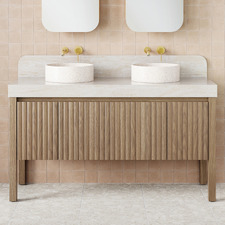 Harper 1500mm Freestanding Double Vanity with Solid Surface Countertop