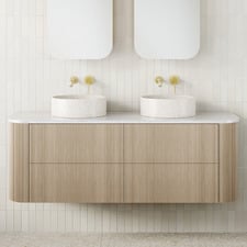 Thirroul 1500mm Wall Hung Double Vanity with Solid Surface Countertop