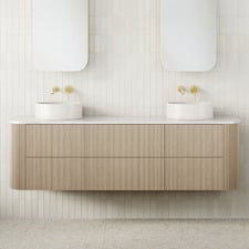 Thirroul 1800mm Wall Hung Double Vanity with Solid Surface Countertop