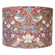Strawberry Thief-William Morris Rust Cotton Lamp Shade
