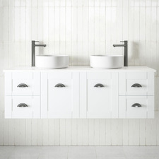 Victoria 1500mm White Wall Hung Double Vanity Unit