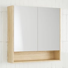 Sanremo 750mm Mirrored Shaving Cabinet with Open Shelf