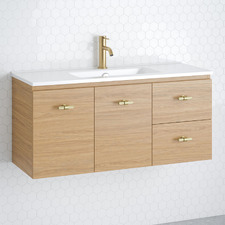 Florida Ensuite 1000mm Wall Hung Vanity with Ceramic Countertop