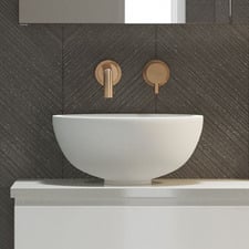Rose 320mm Gloss White Round Ceramic Above Counter Basin
