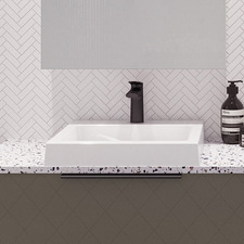 Cove 460mm Gloss White Square Semi-inset Basin