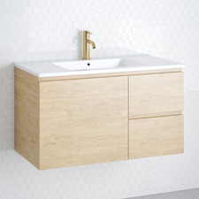 Nevada 900mm Wall Hung Vanity with Ceramic Countertop