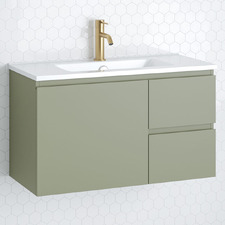 Florida Ensuite 800mm Wall Hung Vanity with Ceramic Countertop