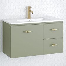 Florida Ensuite 800mm Wall Hung Vanity with Ceramic Countertop