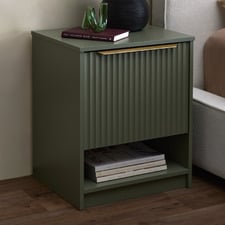Somnus 2 Drawers Bedside Table with Brushed Gold Handle