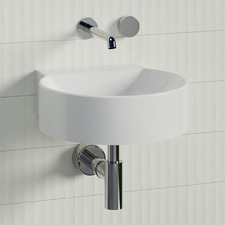 Quay Accessible 400mm Gloss White Composite Wall Hung Basin