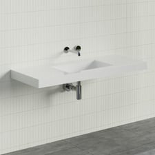 Accessible Essential 1200mm Gloss White Rectangular Composite Wall Hung Basin
