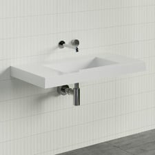 Essential Accessible 900mm Gloss White Rectangular Composite Wall Hung Basin