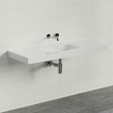 Accessible Stadium 1200mm Gloss White Composite Wall Hung Basin