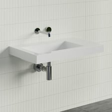 Essential Accessible 750mm Gloss White Composite Wall Hung Basin