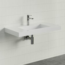 Accessible Essential 900mm Gloss White Rectangular Composite Wall Hung Basin