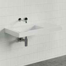Essential Accessible 900mm Gloss White Composite Wall Hung Basin