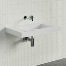 Essential Accessible 750mm Gloss White Rectangular Composite Wall Hung Basin