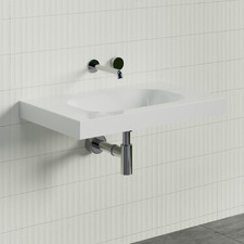 Stadium Accessible 750mm Gloss White Composite Wall Hung Basin