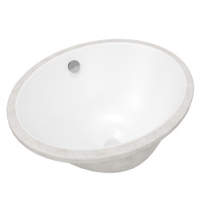 420mm Oval Ceramic Undermount Basin with Overflow