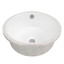 Tegan 350mm Round Ceramic Undermount Basin with Overflow