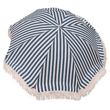 213cm Navy & White Stripe Premium Beach Umbrella