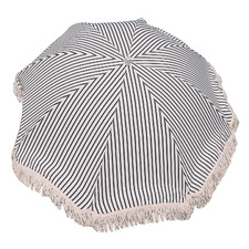 213cm Black & White Stripe Premium Beach Umbrella