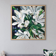 White Agapantha Printed Wall Art