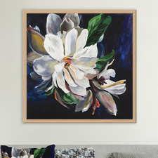 Magnolia on Blue Printed Wall Art