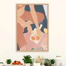 Cutting Grapefruits Canvas Wall Art