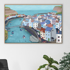 Aerial Staithes Canvas Wall Art
