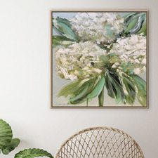 White Hydrangeas Canvas Wall Art