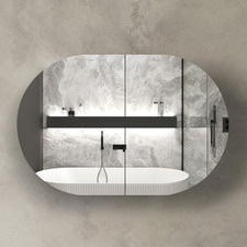 Bondi 900mm Oval Mirrored Shaving Cabinet