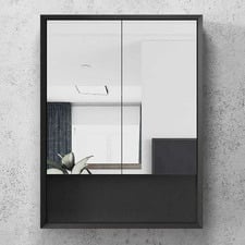 Marlo Matte Black 2 Door Shaving Cabinet