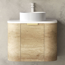 Bondi 600mm Wall Hung Single Vanity with Pure White Countertop