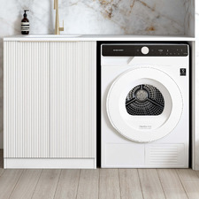 Bondi Pure White Laundry Cabinet with 1300mm Extended Countertop & Sink
