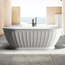 Kensington Fan White Acrylic Bath with Overflow